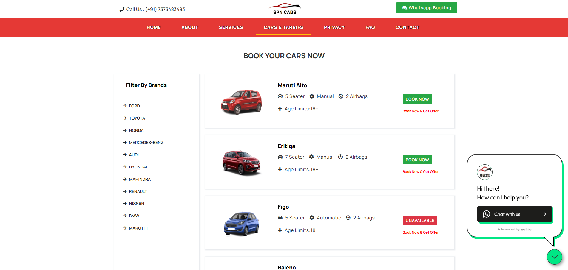 SPN Cabs Web Design